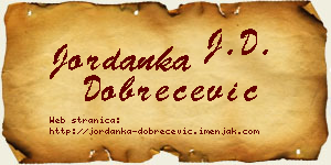 Jordanka Dobrečević vizit kartica
